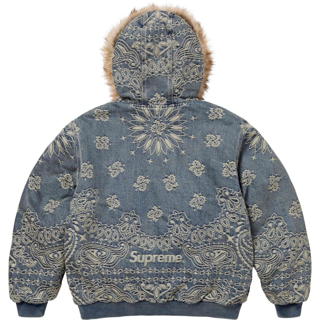 Imagen 2 de Supreme Bandana Jacquard Denim Hooded Work Jacket